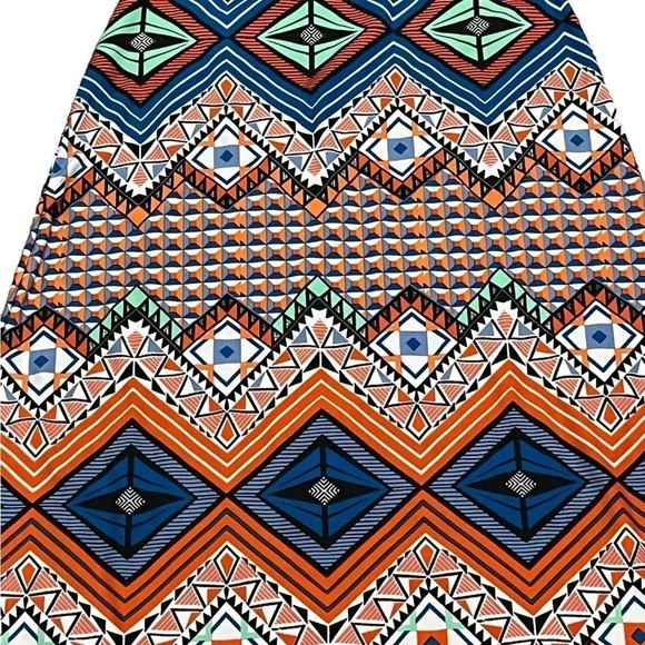 Sunny Leigh Bohemian Abstract Print Long Maxi Skirt Multicolor Womens Medium - Picture 3 of 9